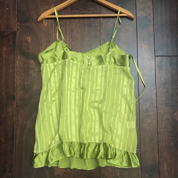 BCBG MaxAzria runway green silk camisole M - Picture 8 of 10